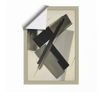 Charcoal Intersections Minimalist Unframed Wall Art Print A4 (29.7×21cm), Wall Decor for Living Room, Bedroom, Office & Home, Art Gift