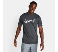 NIKE Air Mens Graphic T Shirt Sportswear Club Swoosh Logo Tee (UK, Alpha, M, Regular, Regular, Charcoal Black)