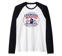Charcoal Master Dad Ceramic Cooking King of the Kamado Raglan Baseball Tee