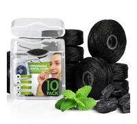 Charcoal Mint Floss,Dental Floss Refills for Gentle,Oral Care Whitening Tooth Floss,Plaque Remover for Teeth,String Floss,Mint,10 Spools (32.8 yd Each)