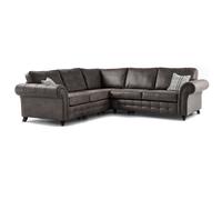 (Charcoal) Oakland Large Leather Corner Sofa - 2 Colours