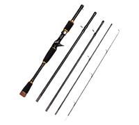 Charcoal Pêche Rods 2.1 m - ML Lancer Appât | Portable Voyage Rods | Pêche Eau Douce Salée | Structure Imbriquée & Haute Sensibilité | Poignée Droite et Handle Pêcheur