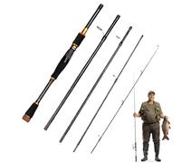 Charcoal Pêche Rods 2.1 m - ML Lancer Appât | Portable Voyage Rods | Pêche Eau Douce Salée | Structure Imbriquée & Haute Sensibilité | Poignée Droite et Handle Pêcheur