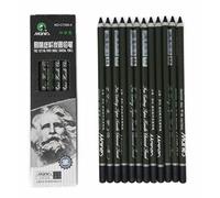 Charcoal Pencil Set - 12pcs/pk - Black Free Cutting Paper Handle Charcoal Pencil C7350 (Super Soft)
