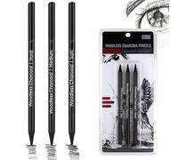Charcoal Pencils for Artists - 3 Pcs Professional Drawing Pencils with Various Hardness for Sketching, Shading & Detailing | Ideal for Artists, Beginners & Students | Art Supplies for Studio & Outdoor