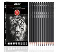 Charcoal Pencils for Drawing, Set of 12 Drawing Pencils for Sketching Medium (6B - 4H), Artist Graphite Pencils for Drawing, Charcoal Pencils for Artists for Sketching Supplies, Charcoal Art Supplies.