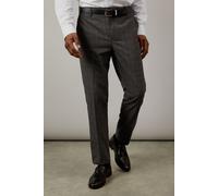 Charcoal Prince Of Wales Check Slim Fit Trousers Burton Charcoal 32R