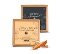 Charcoal & Sandalwood Bath Soap Combo | Cold-Processed Soap with Activated Charcoal, Ginger & Rakt Chandan | For Tan Removal, Pore Purification, Oil Control & Skin Brightening | 125g Each (Pack of 2)
