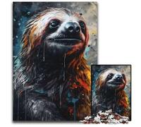 Charcoal Sloth Portrait Jigsaw Puzzles for Adults 1000 Piece Puzzles for Adults Brain Teaser Game for Teenagers, Perfect 50x75CM/19.68x29.52inch