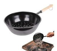Charcoal Starter Basket - Heavy Duty Charcoal Fire Starter With Wooden Handle, Hollow Bottom Grill Ignition Tool For Fast Burning BBQ Coal Lighting, Outdoor Camping Cooking Barbecue Accessories