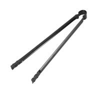 Charcoal Tongs Black Iron Wave Grip for Camping Barbecue Cooking | Safer Distance Handling for Coals and Firelighters, Easy-clean Design, Suitable for Camp Cooks and Event Caterers