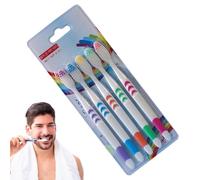 Charcoal Toothbrush Set - 5 Packs Ultra Soft Bristle Toothbrushes with Activated Charcoal, Colored Manual Toothbrushes for Sensitive Gums, Delicate Teeth Cleaning | Ben
