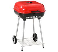 Charcoal Trolley BBQ Barbecue Grill Patio Camping Picnic Garden Party Outdoor Cooking with Lid
