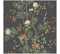 Charcoal Wallpaper - Bridget Floral Moda Designer - 10.05m x 53cm Roll - Paste The Paper Washable Peelable - Bedroom Living Room Lounge - Feature Statement Wall - Modern Versatile