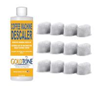 Charcoal Water Filters and Descaler for Keurig - Keurig Compatible Charcoal Water Filter Replacement Cartridges (12) & Coffee Maker Descaler for Keurig Machines (2 Uses)