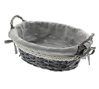 Charcoal Wicker Filling Basket with Fabric Insert, Fruit Basket, Bread Basket, Serving Basket, Decorative Basket