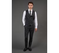 Charcoal Windowpane Check Slim Fit Suit Trousers Burton Charcoal 34R