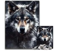 Charcoal Wolf Portrait Adult Jigsaw Puzzles 1000 Pieces Wooden Jigsaw for Holidays, Birthdays, And Family Game Nights 50x75CM/19.68x29.52inch
