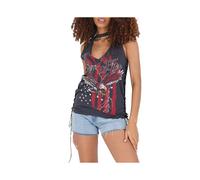 (Charcoal, XS) BRAVE SOUL ROCK Womens T Shirts Sleeveless