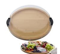 Charcuterie Board with Lid and Handle, Bamboo Portable Travel Snackle Box Container, Practical Kitchen Accessories for Birthday Parties and Outdoor Picnics