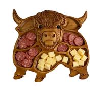 Charcuterie Boards,33cm Cow Design Charcuterie Tray,Highland Cow Puzzle Charcuteries Boards for Snack Fruit Meat Cheese Home Party Banquet Family Gathering Holiday Kitchen Dining Table