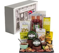 Charcuterie Cheese Hamper with 2 Truckles, Meat Platter & 6 Accompaniments | Presented in our beautifully illustrated Hamper House Gift Box, where the gift begins before the lid is lifted.