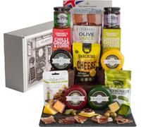 Charcuterie Cheese Hamper with 4 Truckles, Meat Platter & 8 Accompaniments | Presented in our beautifully illustrated Hamper House Gift Box, where the gift begins before the lid is lifted.