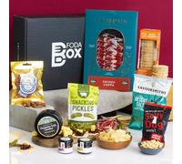 Charcuterie Gift Box | Meat Hamper with Cheese, Crackers, Pickles & Snacks | 10 Items Gourmet Food Gift for Men, Women & Foodies | Hampers by FodaBox