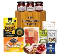 Charcuterie Hamper Gift Box - Meat, Cheese Wax Truckle, Crackers, Pickles, Olives, Chutney & Snacks for Charcuterie Boards - Christmas Hamper & Gourmet, Cheese Hampers for Men & Women