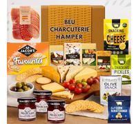 Charcuterie Hamper Gift Box - Meat, Cheese Wedge, Chutney, Crackers Mix, Pickles, Olives & Snacks for Charcuterie Boards - Christmas Hamper & Gourmet, Cheese Hampers for Men & Women