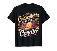 Charcuterie is My Cardio Charcuterie Board Butcher Meat Value Graphic T-Shirt, Men, Black, S