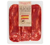 Charcuti Spanish Sliced Chorizo 500g x 1 | Authentic Ready-to-Eat Spanish Cured Meat | Premium Sliced Deli Meat | Perfect for Tapas, Sandwiches & Cooking