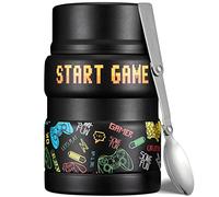Charcy 17oz Thermo for Hot Food, Insulated Lunch Food Container with Folding Spoon QB - Black Game