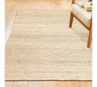 Chardin home 4x6 Jute Cotton Hand Woven Area Rug, Natural Jute Braided Boho Farmhouse Rug, Rustic Vintage Reversible Natural Fiber Rug for Living Room, Bedroom, Dining Room, Office, or Entryway.