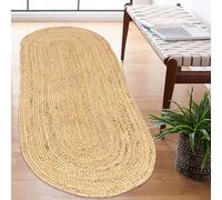 Chardin home Jute Braided Boho Oval Runner Rug 2 x 5 ft, Natural Jute, Artisanal Bohemian Handcrafted Home Décor, Perfect for Kitchens, Study, dorms, entryways, hallways, Closets, stairwells