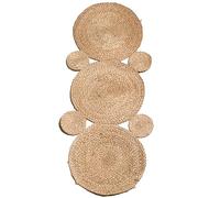 Chardin home Jute Braided Circles Table Runner, Boho, Artisanal Center Decor for Tables, Chests, Counter Tops, Consoles and More, 13x36 Inch Runner