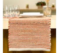Chardin home Natural Jute Table Runner 13x72 Inch - Vintage Boho Rustic Table Decor - Handwoven Table Runner in Natural Jute and Rust Orange - Farmhouse Dining or Console Table Accent