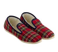 Charentaise du Berry - Size 36/53 - Unisex Slipper Made in France - Comfortable Interior Lined with 100% Natural Wool and Warm in Winter - Slippers for Home - Red Blue, Red / Blue, 5 UK