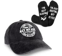 Charfia Birthday Gifts for Men Who Have Everything Dad Mens Birthday Gifts Ideas Presents for Men for Dad from Daughter/Son/Wife Baseball Cap Funny Socks
