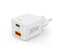 Charg. Fast, 1 USB-C PD, 1 USB-A QC, Mini Charger, 30W, White