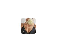 Chargances Big Flower Choker Lariat Necklace Adjustable Long Tie Neck Chain Boho Romantic Ribbon Neckwear for Women, open size, Metal, No Gemstone