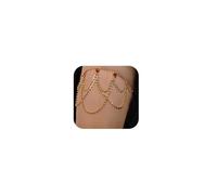 Chargances Gold Crystal Love Leg Chain Red Rhinestone Thigh Chain Layered Glitter Body Waist Chains Summer Shiny Body Jewelry Accessory for Women and Girls (Style 1-gold)