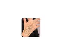 Chargances Gold Sparkly Crystal Finger Ring Bracelet Bridal Rhinestone Slave Chain Link Bangle Wedding Hand Harness Bangle Hand Jewelry Accessories for Women and Girls (Style 13)