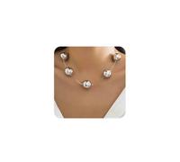 Chargances Silver Italian Beads Ball Chain Necklace Minimalist Simple Beaded Collar Choker Fashion Layered Jewelry for Women(Style 2)