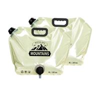 chargantyang 2 Pcs Camping Water Container Bag With Tap, Collapsible Water Water Container Water Storage, 8L Outdoor Folding Water Carrier for Hiking Climbing Fishing BBQ Travel Picnic