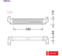 CHARGE AIR COOLER DIT09117 FOR FIAT 55263088/63087 2.0L 55263623/63624 1.4L