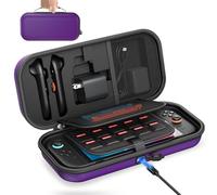 [Charge Inside] Carry Case for Nintendo Switch 2 2025/ Switch OLED / Switch, Travel Case with Adapter and Joypad Storage, Hard Shell Carrying Case for Switch 2 Console with 22 Game Cartridges, Purple