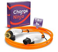 Chargeninja Orange Belt Charging Cable - 1-Phase, 32A, 7.3KW, Type2 on Type2, 5 Meters, compatible with EQC, E-Tron, i3, i4, iX, ID.3, ID.4, EV6, IONIQ 5