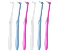 Chargenyang 6 PCS Interspace Toothbrush for Teeth Detail Cleaning and Braces Clean Soft and Compact Trim Tooth Toothbrush Rose Red, Blue, White