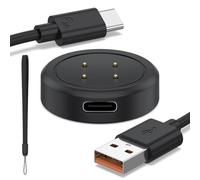 Charger Adapter for Fitbit Versa 4/Versa 3/Sense 2/Sense,Round Magnetic USB C Charging Cable Dock,Charger Replacement Type C Charging Cord Stand for Fitbit Sense 1/2,Versa 3/4 Smartwatch (Black)